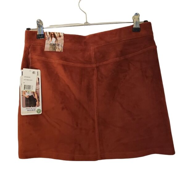 Rewash Corduroy A-Line Partial Front Zip Mini Skirt - Picture 2 of 8